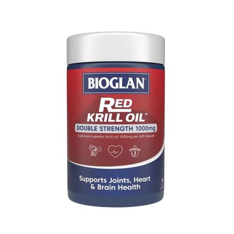 Dầu nhuyễn thể Bioglan Red Krill Oil 1000mg 60 viên - Hỗ trợ sức khỏe xương khớp và tim mạch tự nhiên, omega-3 từ tôm càng đỏ.