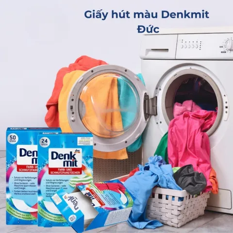 Giấy Giặt Tẩy Trắng & Chống Lem Màu Denkmit - Hàng Đức, Giữ Quần Áo Sáng Đẹp Bền Màu Hiệu Quả, Tiết Kiệm Thời Gian Giặt Dũ