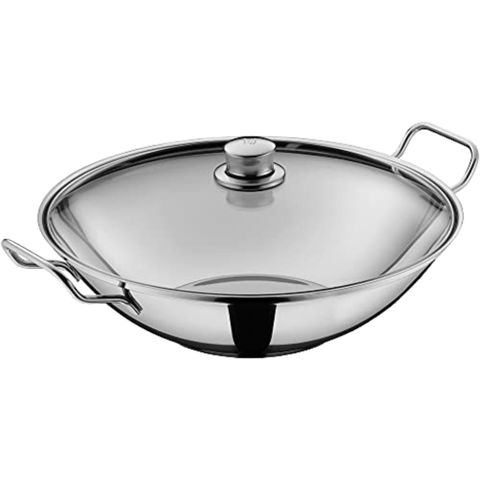 Chảo Sâu Lòng WMF Party Wok 36cm - Inox Cromargan Cao Cấp Dùng Bếp Từ, Gas, Điện - Thiết Kế Đa Năng, Bền Bỉ, Hàng Đức Chính Hãng
