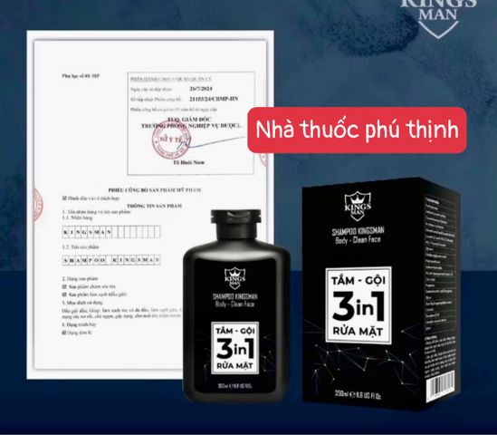 Shampoo 3 Trong 1 Kingsman - Sữa Tắm Gội Rửa Mặt Hương Nước Hoa Quyến Rũ - Thư Giãn Tươi Mát Mỗi Ngày
