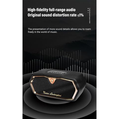 Loa Bluetooth Cao Cấp Tonino Lamborghini TL89 - Da Nappa, TWS, Âm Thanh 360 Độ, Logo Mạ Vàng 18K, Quà Tặng Sang Trọng