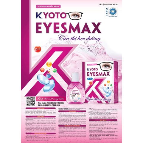 Nhỏ Mắt KYOTO EYESMAX 15ml - Giảm Khô Mắt & Chảy Nước Mắt, Hỗ Trợ Cận Thị, Làm Sạch & Dưỡng Mắt Hàng Ngày