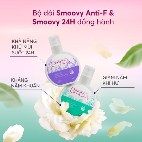 Dung dịch vệ sinh phụ nữ Smoovy 120ML - Làm sạch, ngăn ngừa vi khuẩn và mùi hôi, phù hợp cho da nhạy cảm và sau sinh.