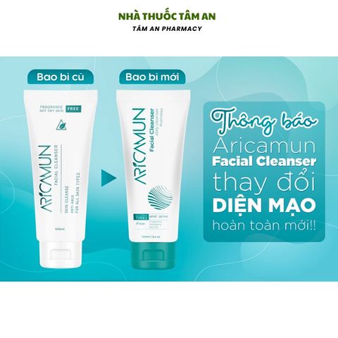 Sữa Rửa Mặt Dưỡng Ẩm Dịu Nhẹ ARICAMUN 100ml - Làm Sạch Da Nhạy Cảm, An Toàn, Không Chứa Xà Phòng, Phù Hợp Với Mọi Loại Da