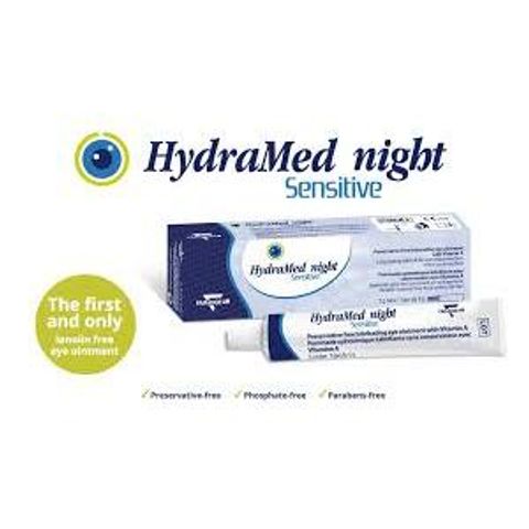 Mỡ Tra Mắt Ban Đêm HydraMed Night Sensitive 5g - Giúp Làm Dịu Khô, Bảo Vệ Mắt Kích Ứng và Phục Hồi Màng Phim Nước Mắt