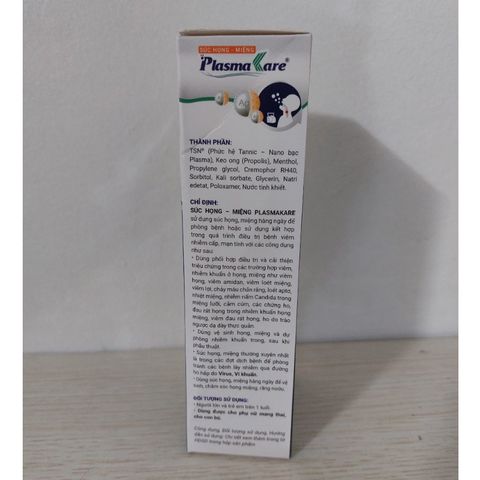 Nước Súc Miệng Họng Nano Bạc PLASMAKARE 250ML - Kháng Khuẩn, Giảm Viêm Họng, Viêm Amidan, Hôi Miệng, Dễ Long Đờm