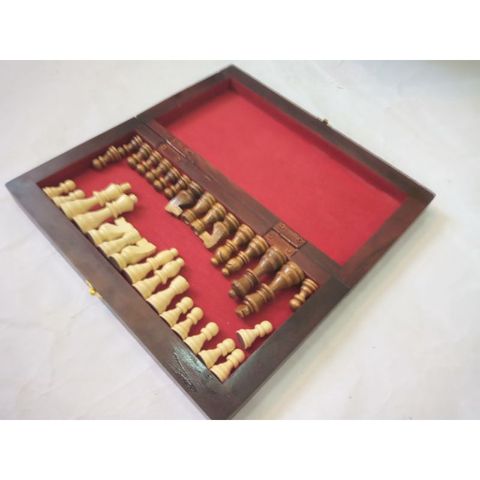 Hộp Bàn cờ gỗ kích thước 35x35x2,5cm, quân gỗ tần bì 7,8