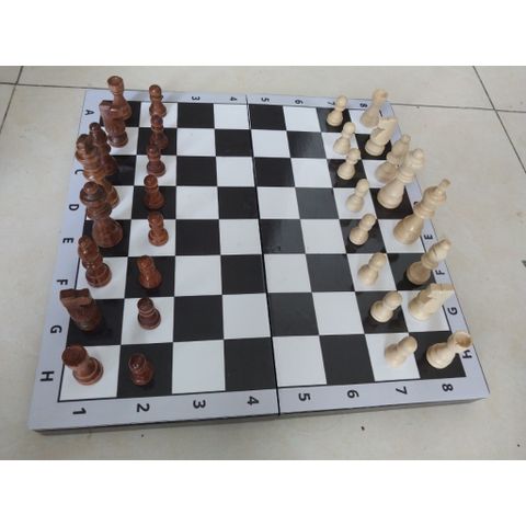 Cờ vua bàn gỗ tự nhiên, Quân cờ gỗ thông KT 7,6cm