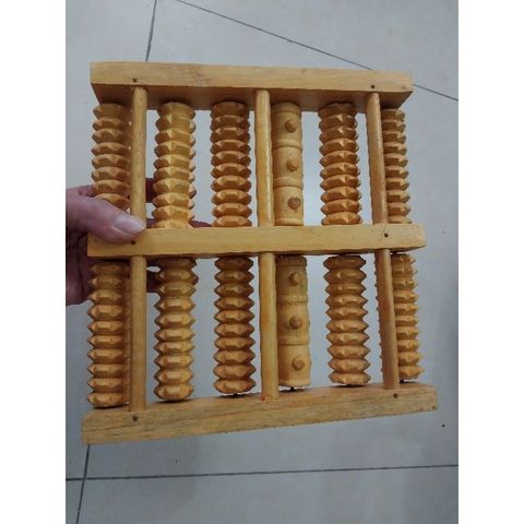 Con Lăn Bàn Chân Gỗ- Bàn  Lăn Chân 2 Bên Rộng 27cm x 27cm x 5 cm- Giúp Lưu Các Huyệt Lòng Bàn Chân- Giúp Thư Giãn