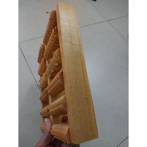 Con Lăn Bàn Chân Gỗ- Bàn  Lăn Chân 2 Bên Rộng 27cm x 27cm x 5 cm- Giúp Lưu Các Huyệt Lòng Bàn Chân- Giúp Thư Giãn