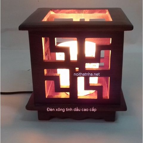 Đèn Xông Tinh Dầu Gỗ Cao Cấp 12x12x16cm, Đèn Hương Thiên Nhiên, Thích Hợp Xông Phòng Với Tinh Dầu Bưởi, Tràm