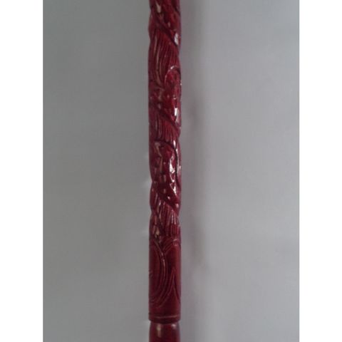 Combo Gậy Batoong gỗ đầu trạm thân  rồng - Kèm Cây xỏ giầy gỗ muồng đen KT 55cm