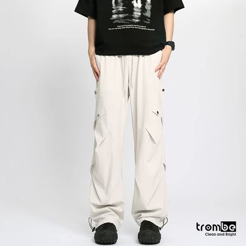 Quần Ống Rộng Trombe - Quần Cargo Unisex Xếp Ly Phong Cách Streetwear Chất Liệu Kaki Thoải Mái Dễ Phối Đồ