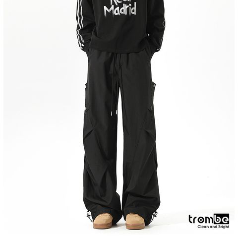 Quần Ống Rộng Trombe - Quần Cargo Unisex Xếp Ly Phong Cách Streetwear Chất Liệu Kaki Thoải Mái Dễ Phối Đồ
