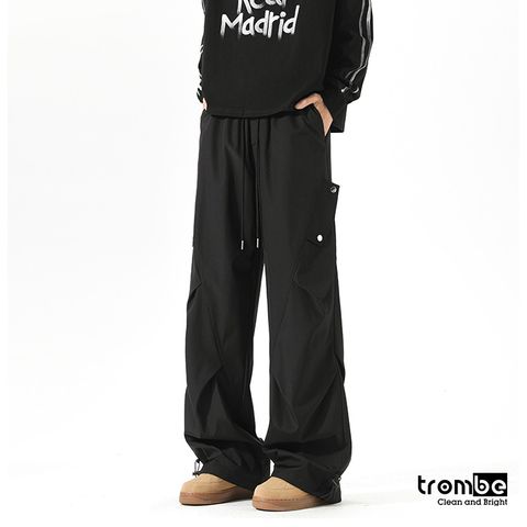 Quần Ống Rộng Trombe - Quần Cargo Unisex Xếp Ly Phong Cách Streetwear Chất Liệu Kaki Thoải Mái Dễ Phối Đồ