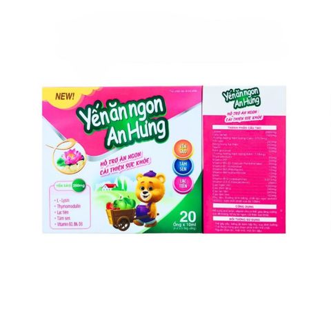 Yến Ăn Ngon An Hưng - Siro Hỗ Trợ Trẻ Ăn Ngon, Tăng Cường Sức Khỏe, Hộp 20 ống - Giải Pháp Dinh Dưỡng Cho Trẻ Em