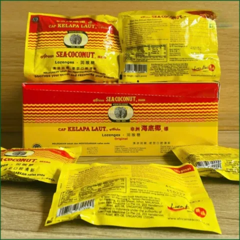 Kẹo Ngậm African Sea-Coconut Lozenges - Hỗ Trợ Giảm Ho, Dịu Cổ Họng, Tươi Mát Hơi Thở - Gói 15g (6 Viên) Chính Hãng Loại 1