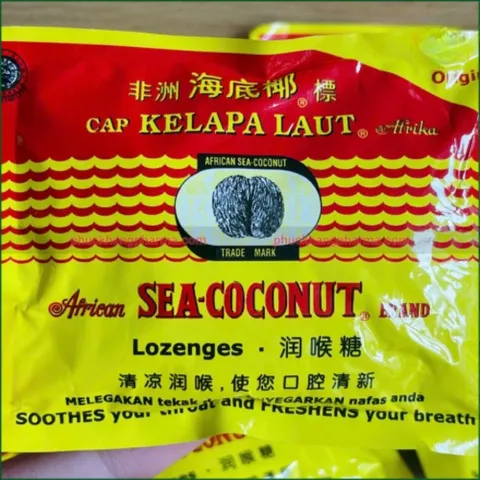 Kẹo Ngậm African Sea-Coconut Lozenges - Hỗ Trợ Giảm Ho, Dịu Cổ Họng, Tươi Mát Hơi Thở - Gói 15g (6 Viên) Chính Hãng Loại 1