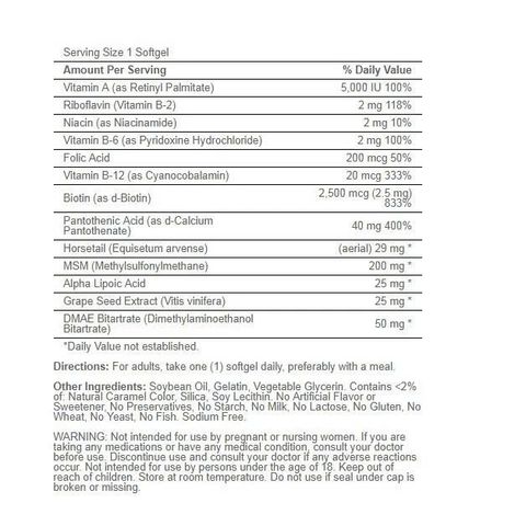 Viên Uống Puritan's Pride Hair Skin & Nails One Per Day 2500 mcg - Hỗ Trợ Làm Đẹp Tóc, Da, Móng Khỏe Mạnh và Bóng Đẹp