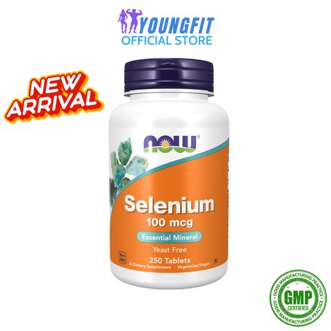 Viên Uống Selenium NOW 250 Viên - Hỗ Trợ Tuyến Giáp, Tăng Cường Hệ Miễn Dịch, Chống Oxy Hóa - Thực Phẩm Bổ Sung Sức Khỏe từ Mỹ
