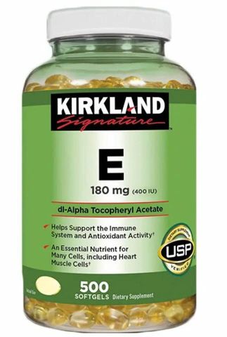 Viên uống bổ sung Vitamin E 180mg Kirkland - Hỗ trợ sức khỏe & làm đẹp da, 500 viên, bổ sung miễn dịch hiệu quả