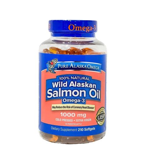 Dầu Cá Hồi Pure Alaska Omega 3 Wild Salmon Oil 1000mg - Bổ Sung Omega 3 210 Viên Hỗ Trợ Sức Khỏe Tim Mạch, Tăng Cường Tập Trung