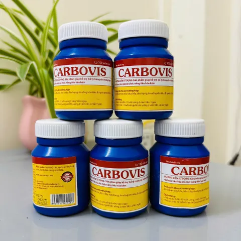 Viên uống Tiêu Đen Than Hoạt Tính Carbovis 100 Viên - Hỗ Trợ Tiêu Hóa, Giảm Đầy Bụng, Tiêu Chảy, Ợ Hơi Hữu Ích