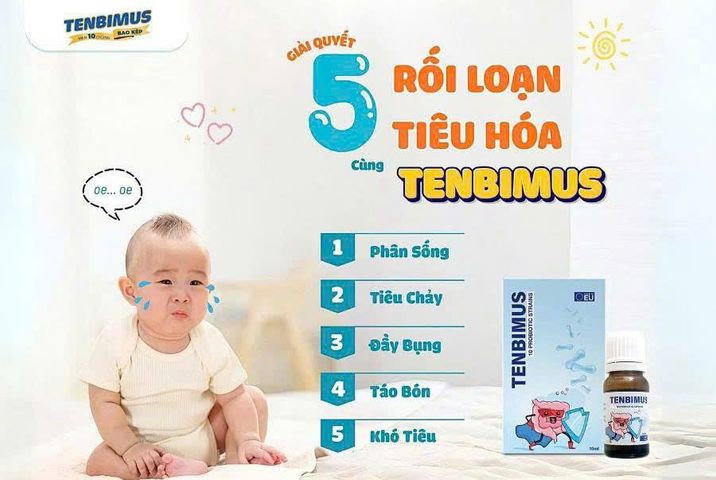 Men vi sinh Tenbimus Global Pharm 10ml - Hỗ trợ tiêu hóa và cải thiện sức khỏe đường ruột cho trẻ em từ sơ sinh đến 12 tuổi