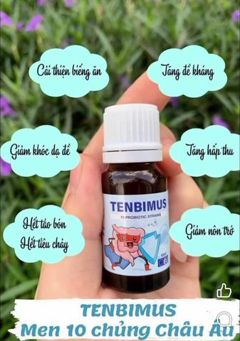 Men vi sinh Tenbimus Global Pharm 10ml - Hỗ trợ tiêu hóa và cải thiện sức khỏe đường ruột cho trẻ em từ sơ sinh đến 12 tuổi