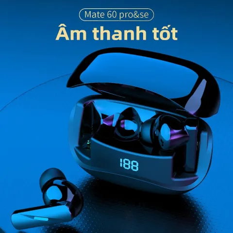 Tai Nghe Không Dây Mate 60 - Bluetooth V5.3, Khử Ồn ENC, Âm Thanh Chân Thực, Thể Thao, Chơi Game, Đàm Thoại, Lý Tưởng Cho Gamer
