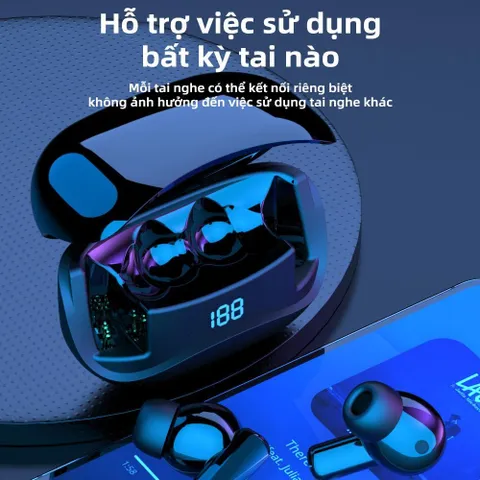 Tai nghe không dây Mate 60 Bluetooth V5.3 - Khử ồn ANC/ENC, Âm thanh chân thực, Thiết kế thể thao, Chơi game, Nghe nhạc mọi lúc mọi nơi