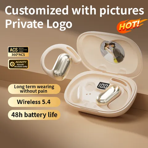 Tai nghe Bluetooth không dây O2 mới OWS V5.4 thể thao, chống nước IPX5, âm thanh 360 độ, giảm tiếng ồn, phù hợp cho chơi game và thể dục