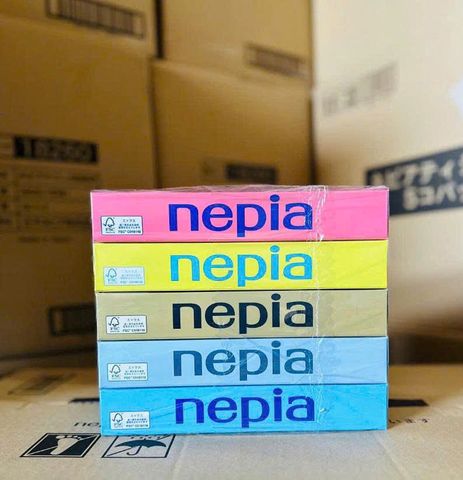 Giấy ăn khô Nepia hình hoa - Set 5 hộp Nhật Bản cao cấp, tiện lợi cho bữa ăn sạch sẽ và sang trọng