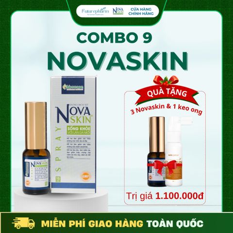 Combo 9 Lọ Dung Dịch Xịt Novaskin Hỗ Trợ Điều Trị Viêm Da Cơ Địa và Chàm - Tặng 3 Lọ Novaskin & 1 Lọ Xịt KEO ONG FLAVIUM