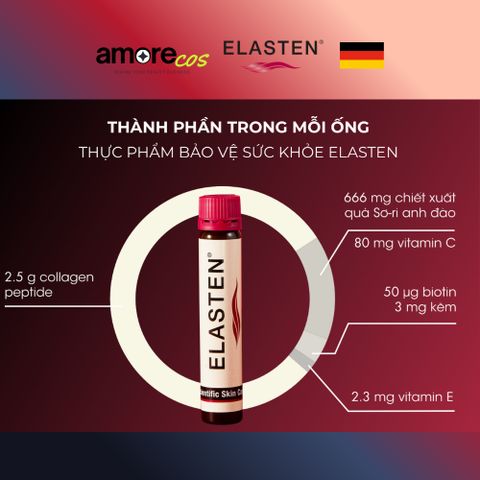 Thực phẩm BVSK Bổ sung Collagen Peptide Elasten 25ml x 28 ống - Chăm sóc và làm đẹp da hiệu quả từ Đức