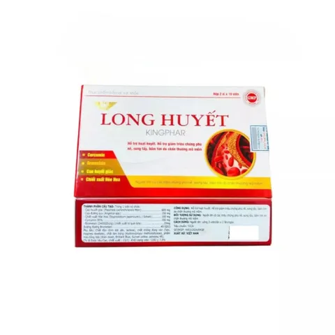 Viên Uống Long Huyết KINHPHAR - Hỗ Trợ Phục Hồi Chấn Thương Mềm, Giảm Sưng Đau, Hộp 20 Viên Thực Phẩm Chức Năng