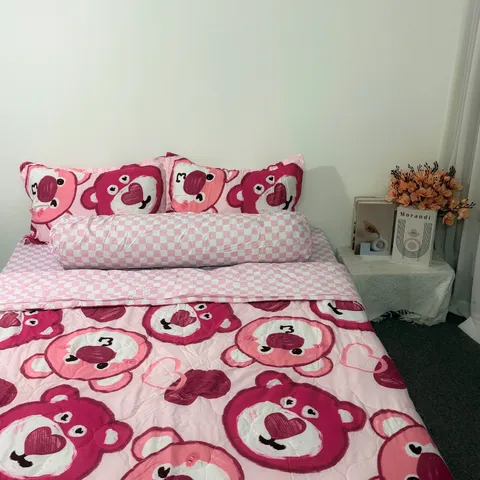 Bộ Chăn Ga Cotton Microfiber Mềm Êm 5 Món - Bọc Nệm Cao 20cm, Thiết Kế Sang Trọng, Giấc Ngủ Hoàn Hảo