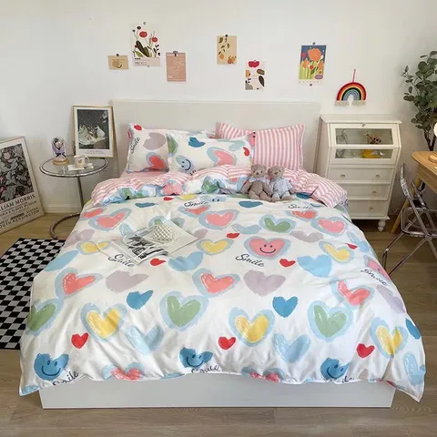 Bộ Chăn Ga Cotton Microfiber 5 Món Cao Cấp Bọc Nệm 20cm - Êm Ái, Thoáng Khí, An Toàn cho Giấc Ngủ Hoàn Hảo