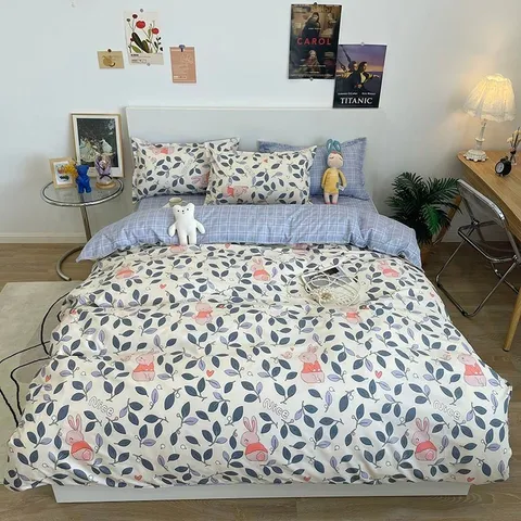 Bộ Chăn Ga Cotton Microfiber Cao Cấp 5 Món - êm ái, bọc nệm cao 20cm - Dùng cho giấc ngủ hoàn hảo, thiết kế đẹp mắt