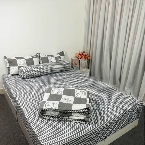Bộ Chăn Ga Cotton Microfiber Cao Cấp 5 Món - Bọc Nệm 20cm, Êm Ái và Thoáng Khí, Giấc Ngủ Hoàn Hảo