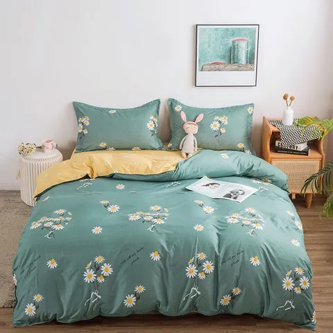 Bộ Chăn Ga Cotton Microfiber 5 Món - êm ái, nhẹ nhàng, bọc nệm cao 20cm, họa tiết 3D trang trí, cho giấc ngủ hoàn hảo.