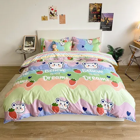 Bộ Chăn Ga Cotton Microfiber 5 Món - Êm Ái, Thoáng Khí, Bọc Nệm Cao 20cm, Thiết Kế Sang Trọng, An Toàn Sức Khỏe