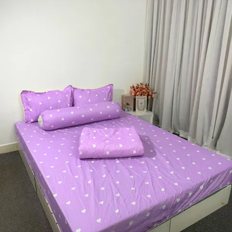 Bộ Chăn Ga Cotton Microfiber Mềm Êm Bọc Nệm Cao 20cm - 5 Món Cao Cấp Cho Giấc Ngủ Hoàn Hảo