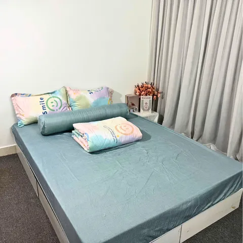 Bộ Chăn Ga Cotton Microfiber 5 Món Cao 20cm - Êm Mềm, Thoáng Khí, An Toàn, Thiết Kế Sang Trọng Cho Giấc Ngủ Hoàn Hảo