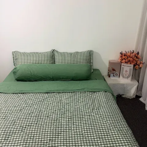Bộ Chăn Ga Cotton Microfiber Mềm Êm - 5 Món Bọc Nệm Cao 20cm, Thiết Kế Sang Trọng, An Toàn Cho Giấc Ngủ Hoàn Hảo