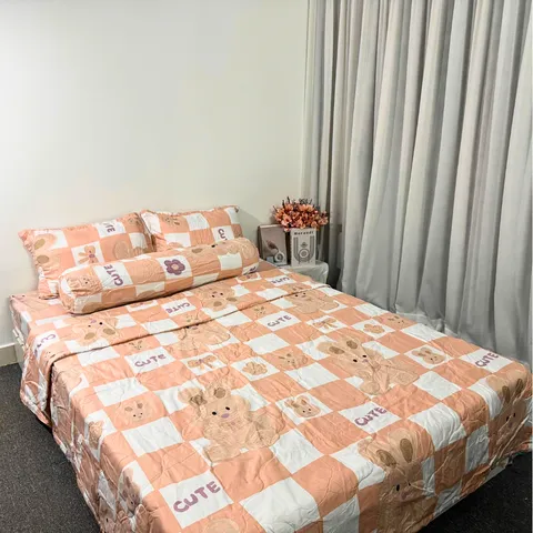 Bộ Chăn Ga Cotton Microfiber Cao Cấp - Trải Nghiệm Ngủ Thoải Mái Với Thiết Kế Đẹp Mắt, 5 Món Chất Lượng Cao 20cm FSL1310