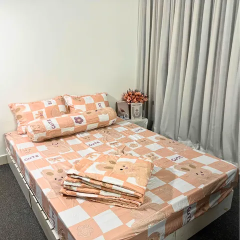 Bộ Chăn Ga Cotton Microfiber Cao Cấp - Trải Nghiệm Ngủ Thoải Mái Với Thiết Kế Đẹp Mắt, 5 Món Chất Lượng Cao 20cm FSL1310