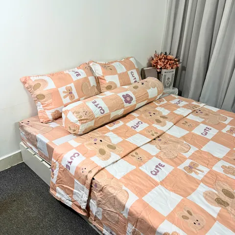 Bộ Chăn Ga Cotton Microfiber Cao Cấp - Trải Nghiệm Ngủ Thoải Mái Với Thiết Kế Đẹp Mắt, 5 Món Chất Lượng Cao 20cm FSL1310