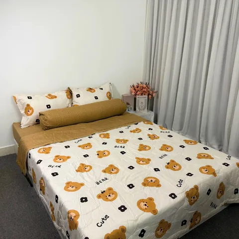 Bộ Chăn Ga Microfiber Cao Cấp 5 Món - Bọc Nệm 20cm, Vỏ Gối và Chăn Chần Bông Êm Ái, Giấc Ngủ Tuyệt Vời Mỗi Đêm