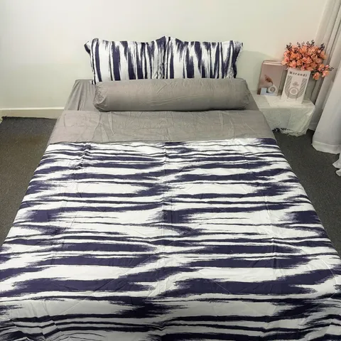 Bộ Chăn Ga Cotton Microfiber 5 Món - êm ái, thoáng mát, bọc nệm cao 20cm, an toàn cho sức khỏe, thiết kế đẹp mắt cho phòng ngủ.